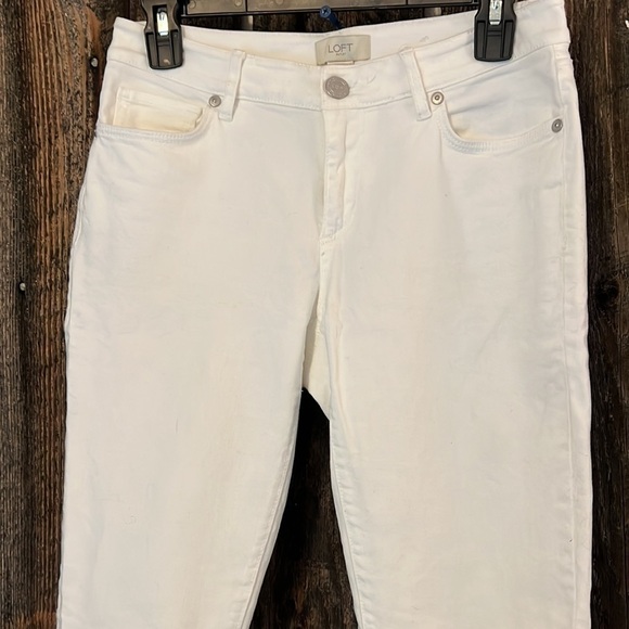 Loft curvy skinny white jeans size 0 - Picture 2 of 5